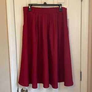 Modcloth Breathtaking Tiger Lilies Midi Skirt - Red - XL